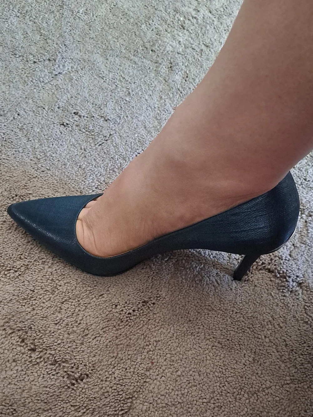 Calvin Klein Metallic Deep Teal Pointed-Toe Pumps